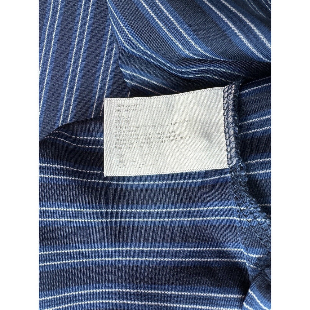 Greg Norman Fox Hollow Golf Club Polo Shirt ~ Blue White Striped ~ Adult L Mens - Picture 6 of 6